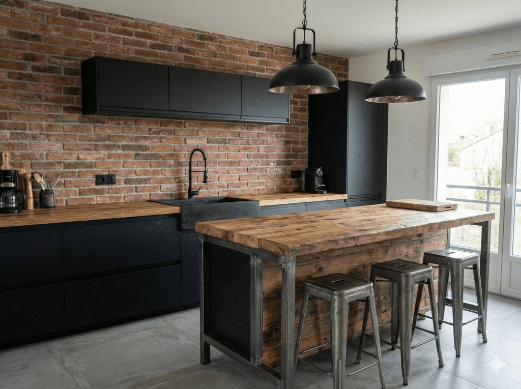 Cuisine chic style industriel béton